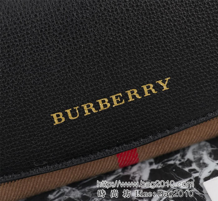 BURBERRY巴寶莉 專櫃品質 博柏利Horseferry 格紋拼皮革錢夾 可作為小型手袋單獨使用 2531  Bhq1157